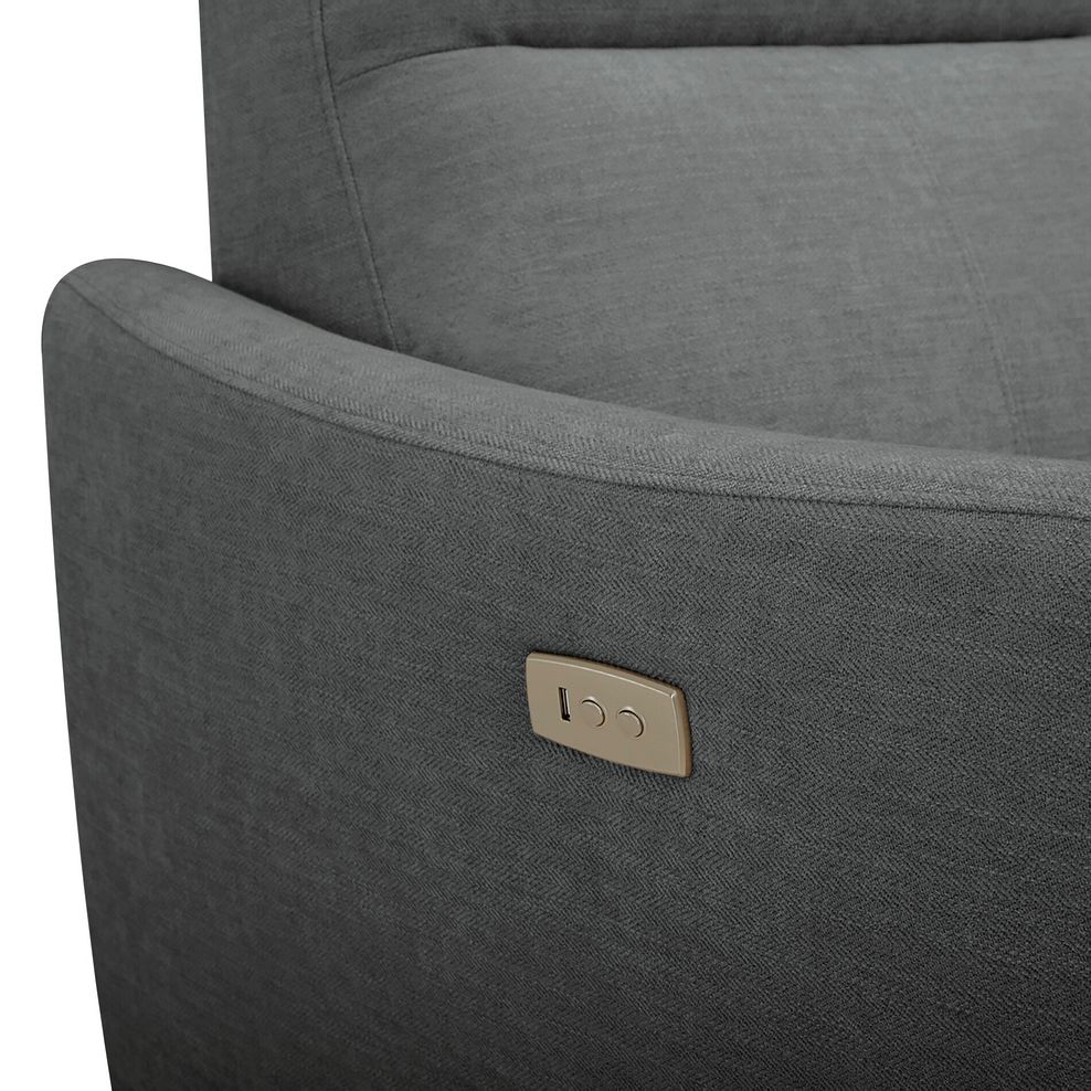 Dylan Right Hand Corner Power Recliner Sofa in Darwin Charcoal Fabric 13