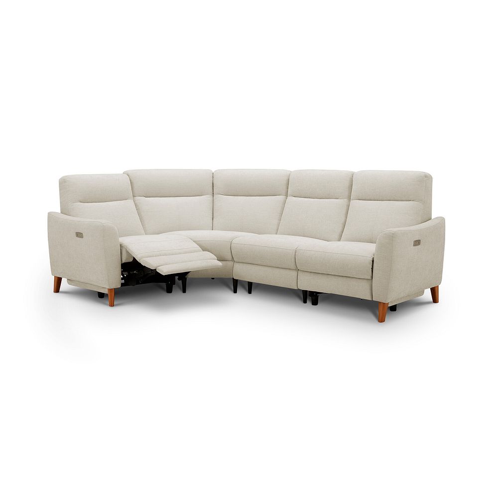 Dylan Right Hand Corner Power Recliner Sofa in Darwin Ivory Fabric 3