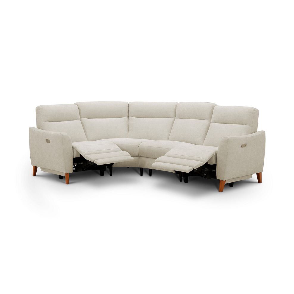 Dylan Right Hand Corner Power Recliner Sofa in Darwin Ivory Fabric 4