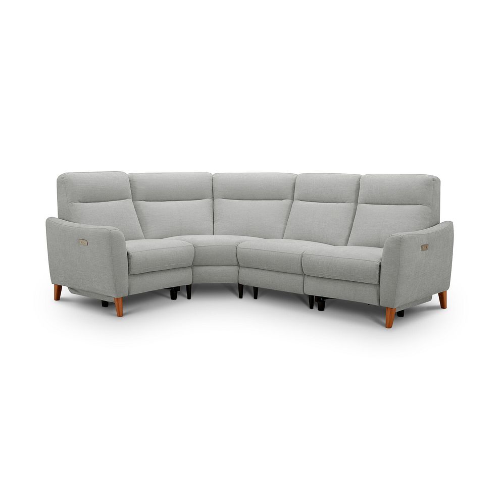 Dylan Right Hand Corner Power Recliner Sofa in Darwin Silver Fabric 2