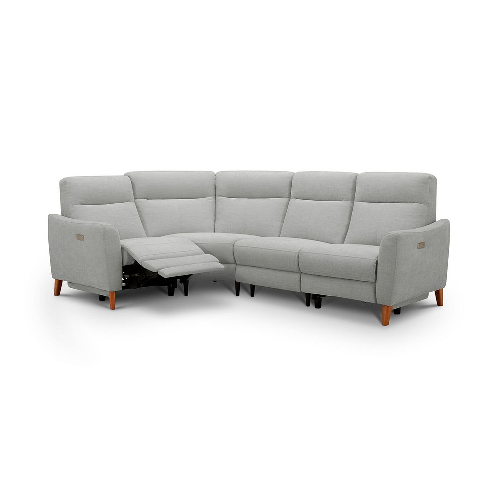 Dylan Right Hand Corner Power Recliner Sofa in Darwin Silver Fabric 3