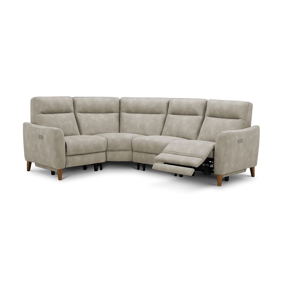 Dylan Right Hand Corner Power Recliner Sofa in Oxford Beige Fabric 3