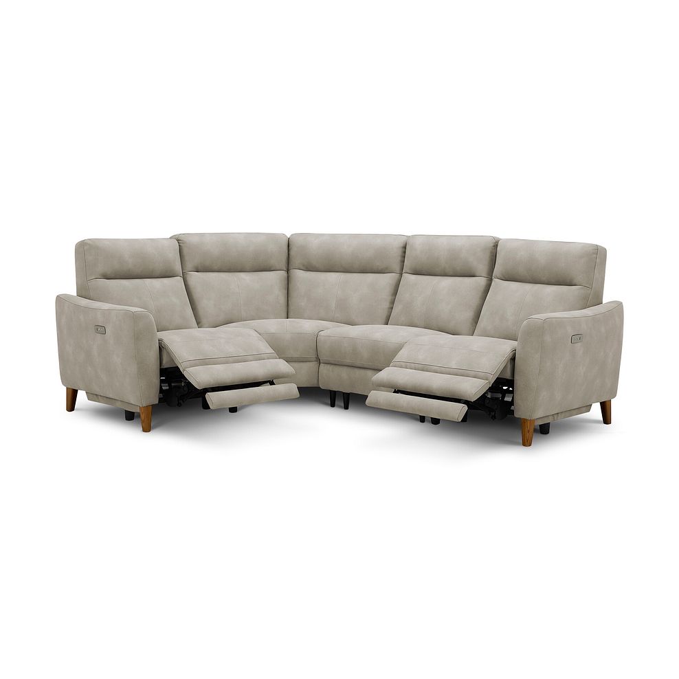 Dylan Right Hand Corner Power Recliner Sofa in Oxford Beige Fabric 4
