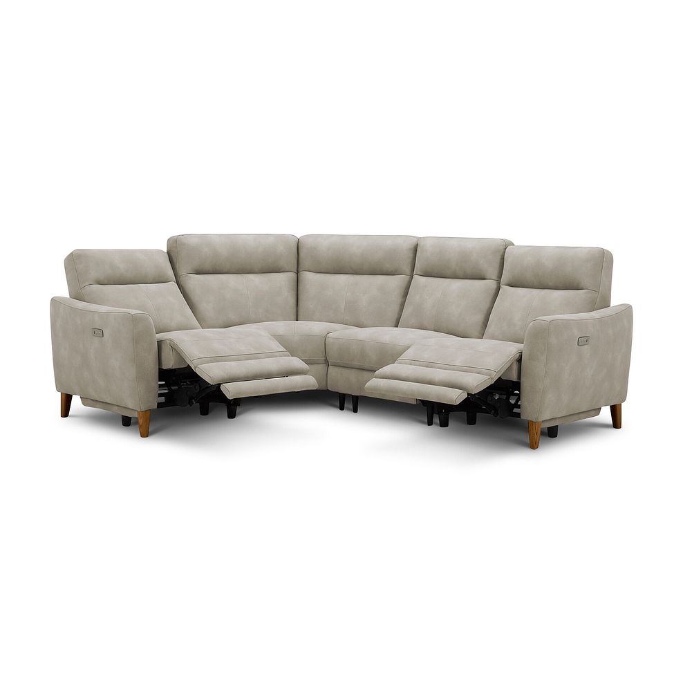 Dylan Right Hand Corner Power Recliner Sofa in Oxford Beige Fabric 5