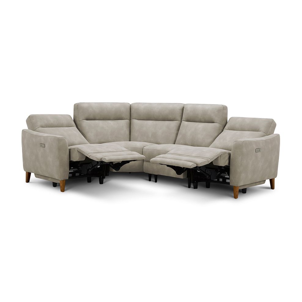 Dylan Right Hand Corner Power Recliner Sofa in Oxford Beige Fabric 6