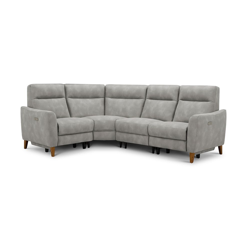 Dylan Right Hand Corner Power Recliner Sofa in Oxford Grey Fabric 4