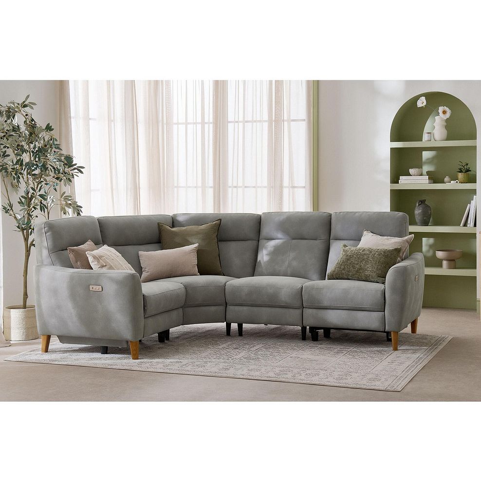 Dylan Right Hand Corner Power Recliner Sofa in Oxford Grey Fabric 3