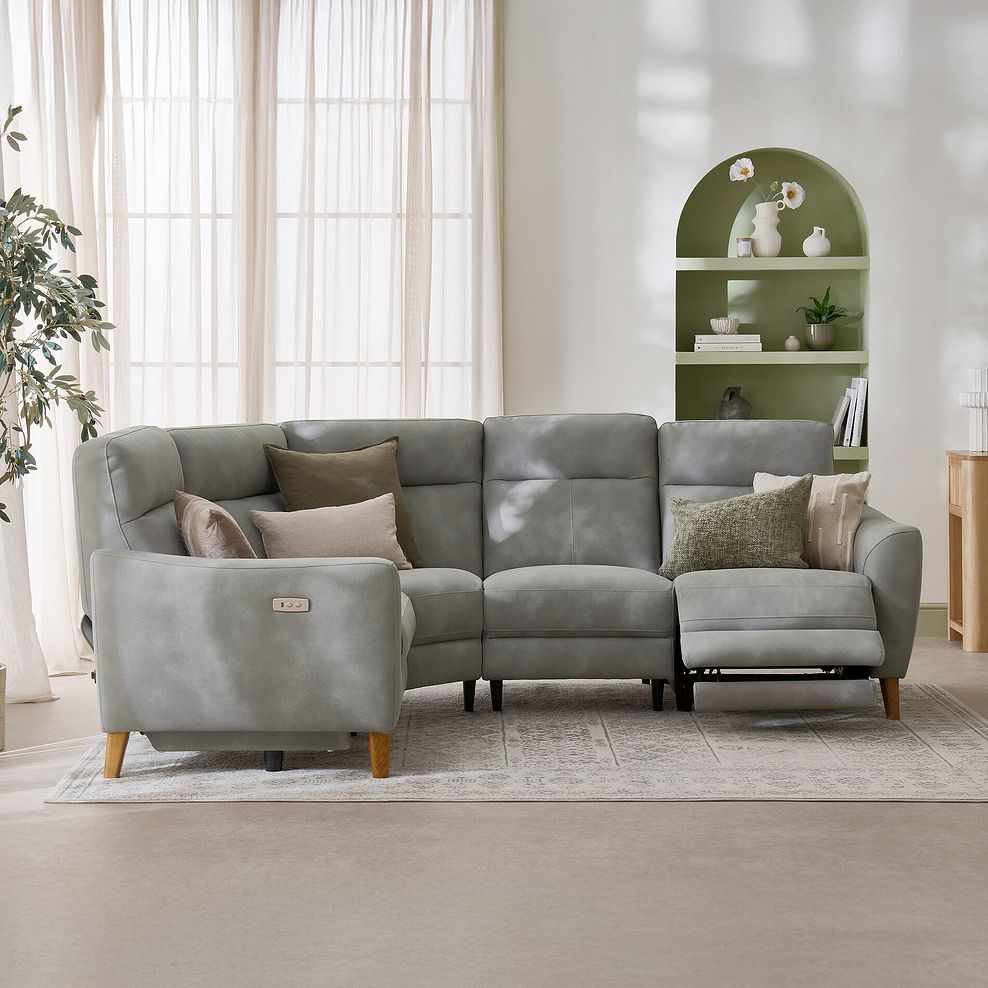 Dylan Right Hand Corner Power Recliner Sofa in Oxford Grey Fabric 1