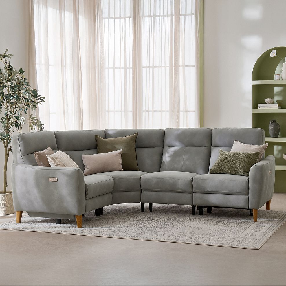 Dylan Right Hand Corner Power Recliner Sofa in Oxford Grey Fabric 3