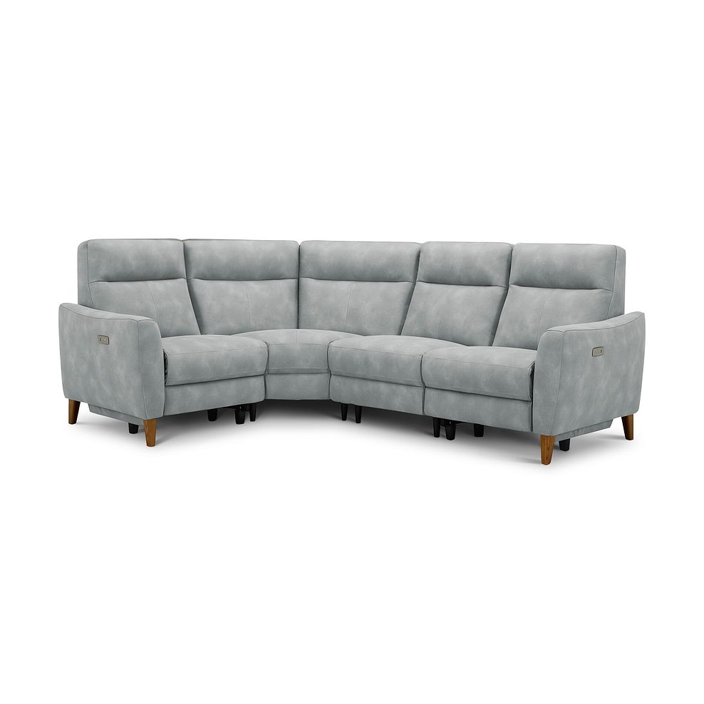 Dylan Right Hand Corner Power Recliner Sofa in Oxford Silver Fabric 2