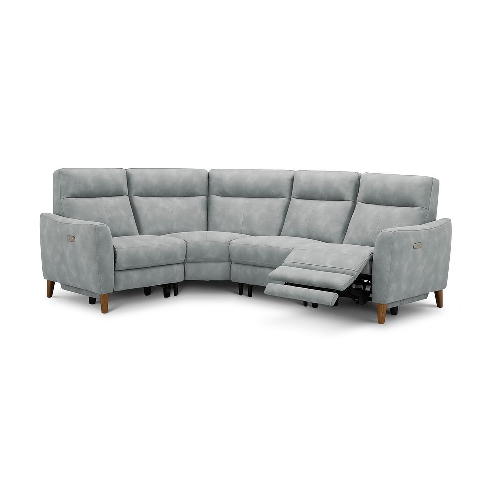 Dylan Right Hand Corner Power Recliner Sofa in Oxford Silver Fabric 3