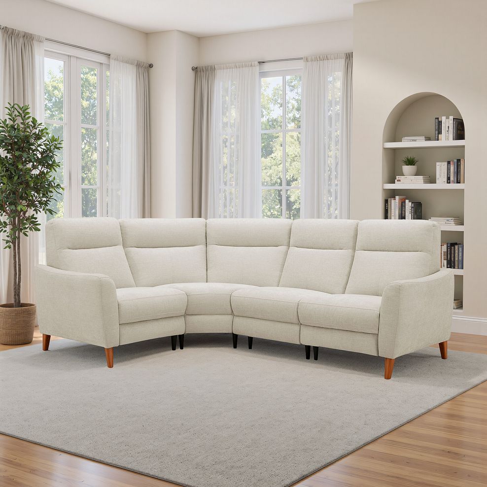 Dylan Right Hand Corner Sofa in Darwin Ivory Fabric 1