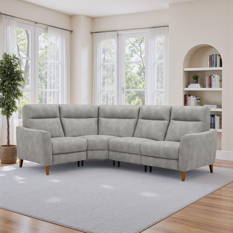 Dylan Right Hand Corner Sofa in Oxford Grey Fabric 1