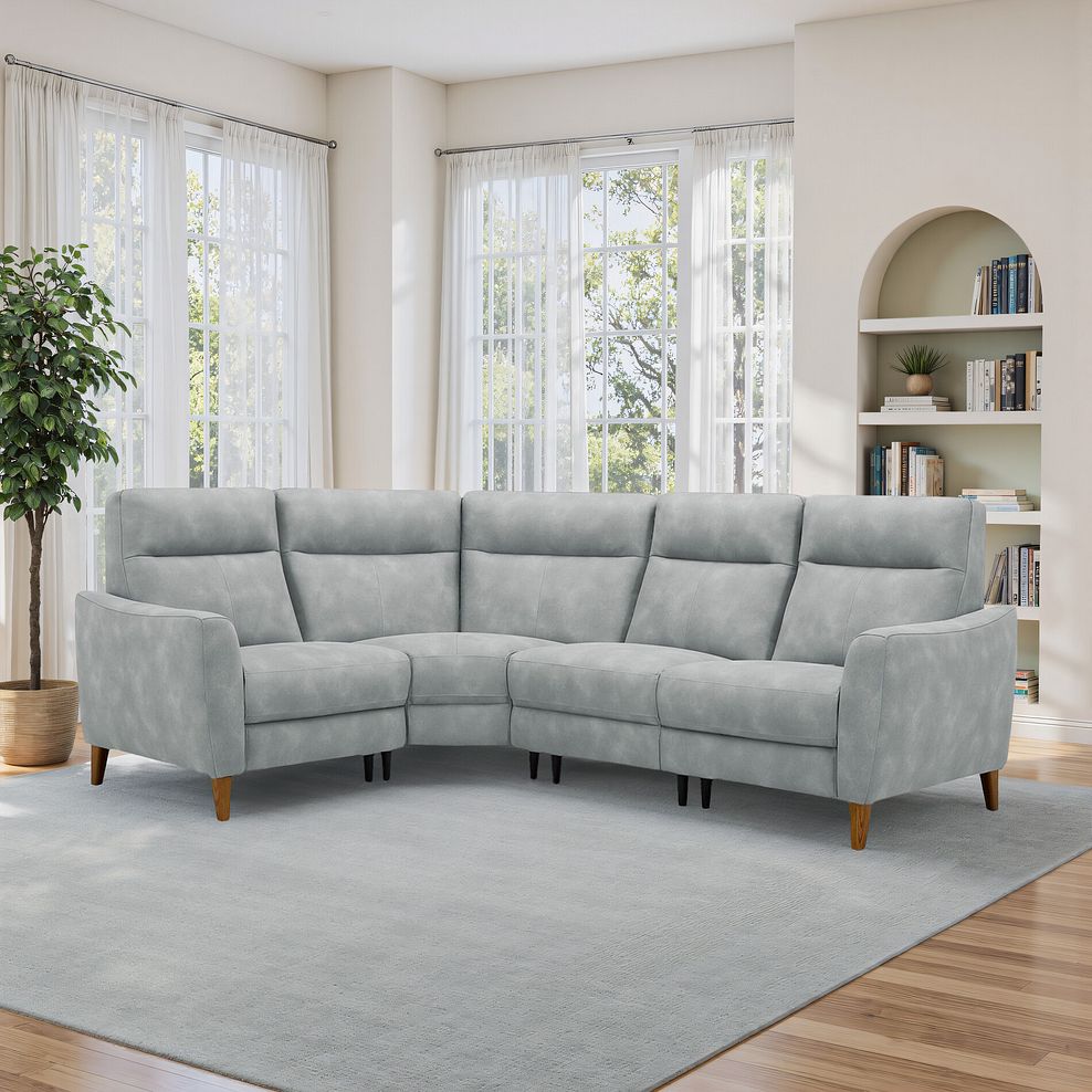 Dylan Right Hand Corner Sofa in Oxford Silver Fabric 1