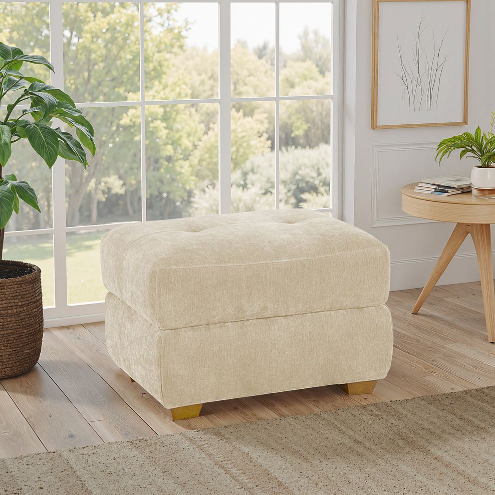 Dylan Storage Footstool in Darwin Ivory Fabric 1