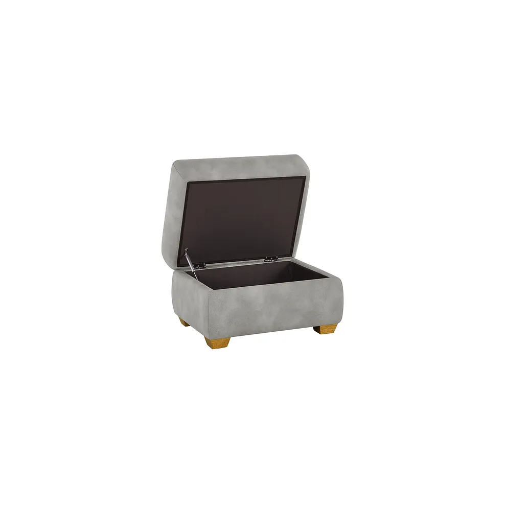 Dylan Storage Footstool in Oxford Grey Fabric 5