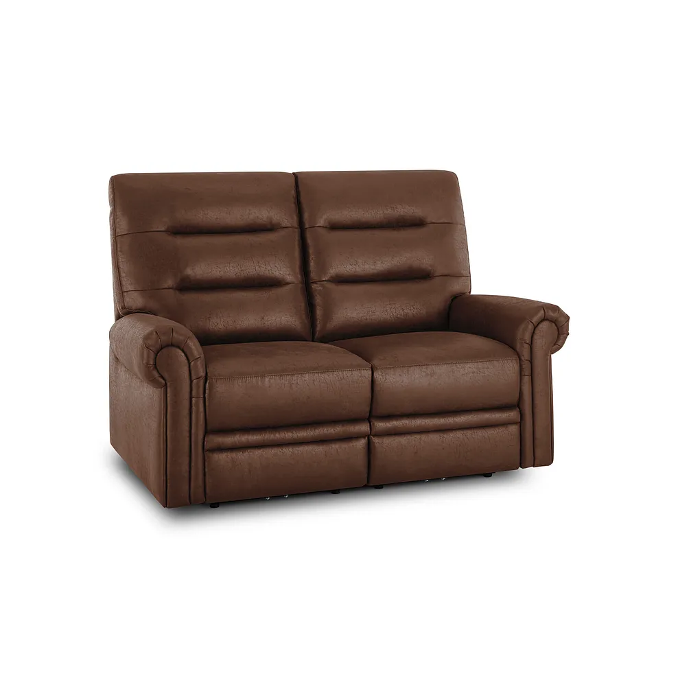 Eastbourne 2 Seater Sofa in Ranch Dark Brown Fabric
