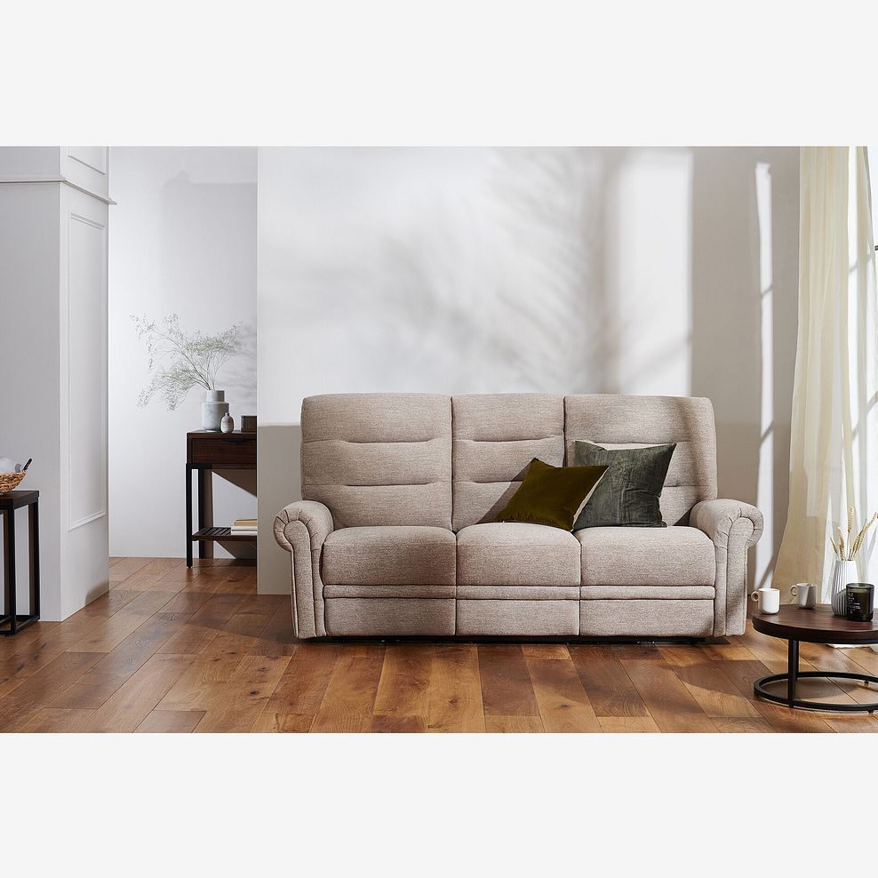 Eastbourne 3 Seater Sofa in Jetta Beige Fabric 1
