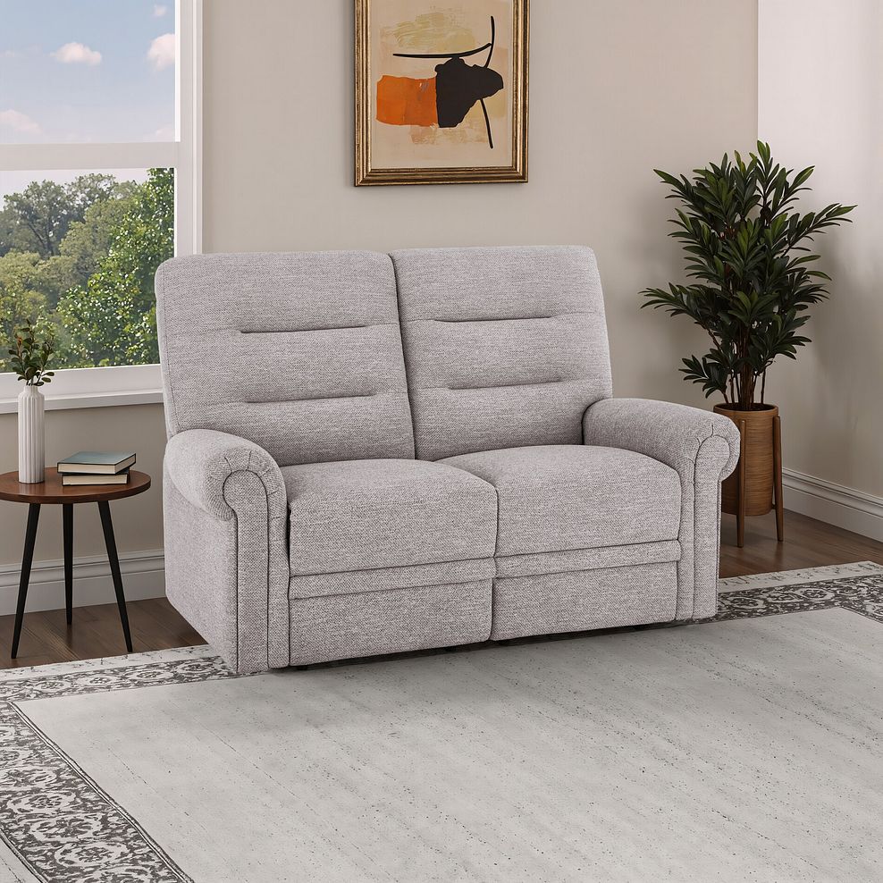 Eastbourne 2 Seater Sofa in Andaz Silver Fabric 1