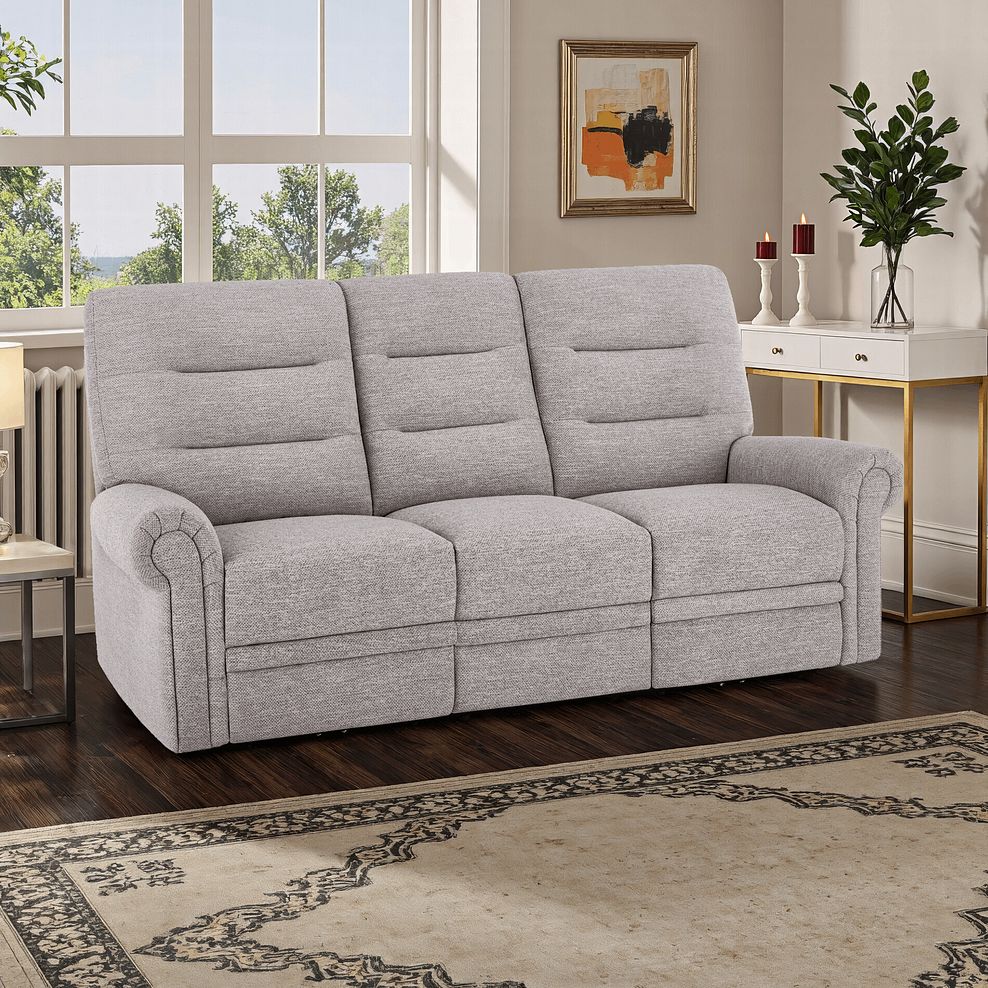 Eastbourne 3 Seater Sofa in Andaz Silver Fabric 1