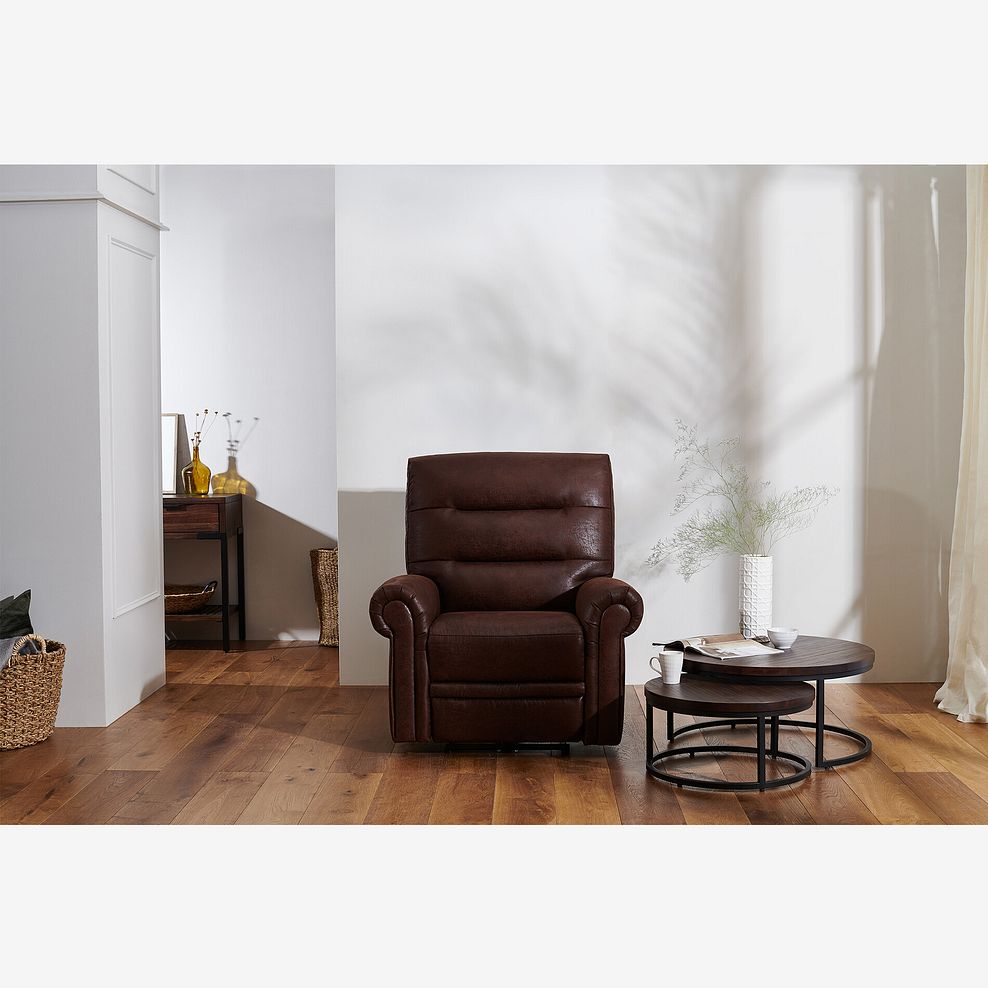 Eastbourne Armchair in Ranch Dark Brown Fabric 1