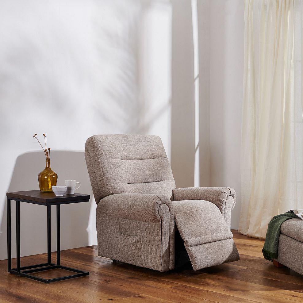 Eastbourne Riser Recliner Armchair in Jetta Beige Fabric 2