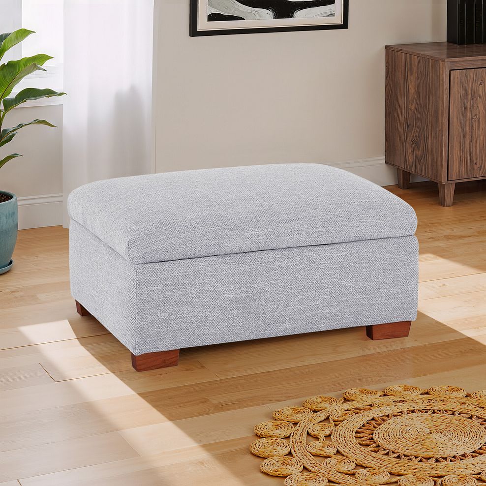 Eastbourne Storage Footstool in Keswick Dove Fabric 1