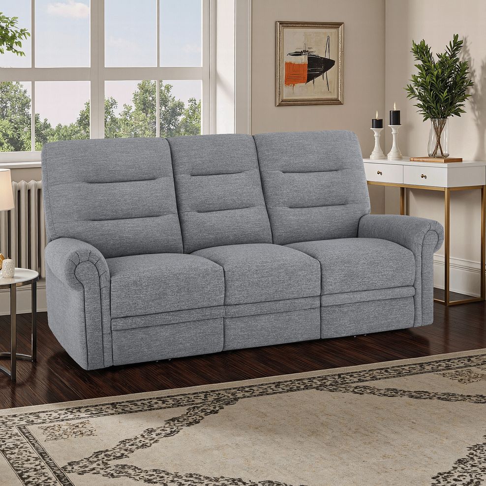 Eastbourne 3 Seater Sofa in Miller Grey Fabric 1
