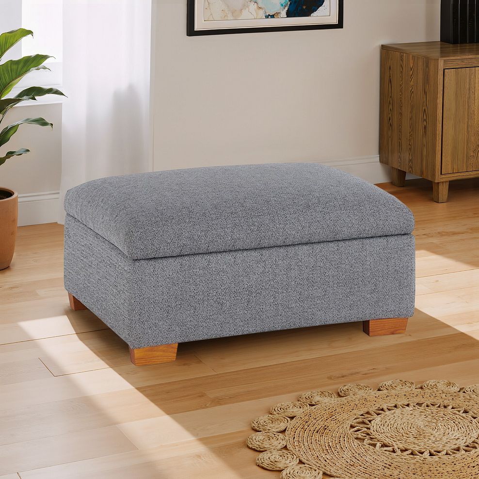 Eastbourne Storage Footstool in Miller Grey Fabric 1