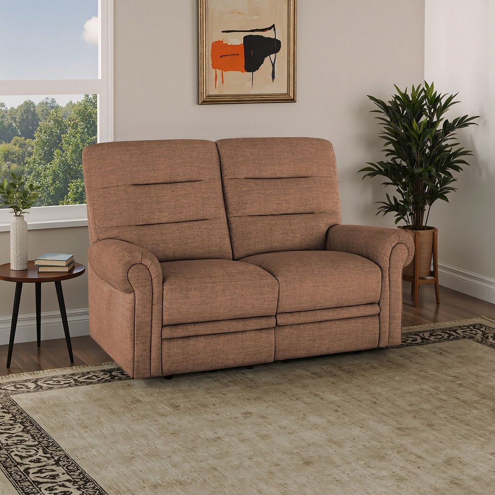 Eastbourne 2 Seater Sofa in Plush Brown Fabric 1