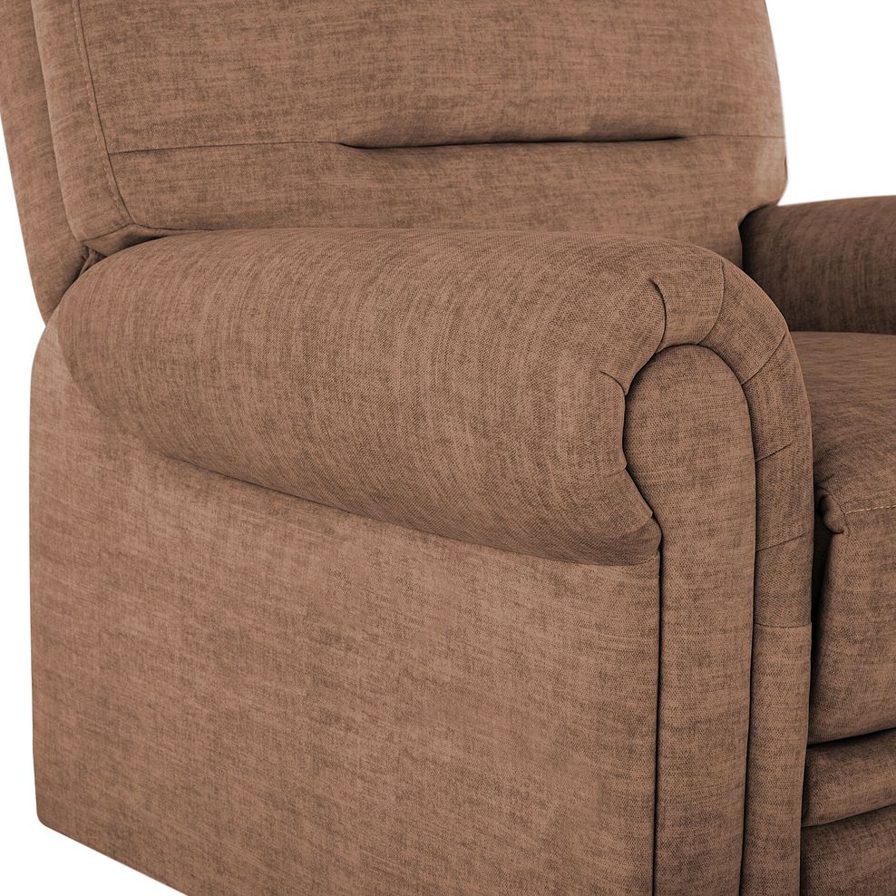 Eastbourne Armchair in Plush Brown Fabric 7
