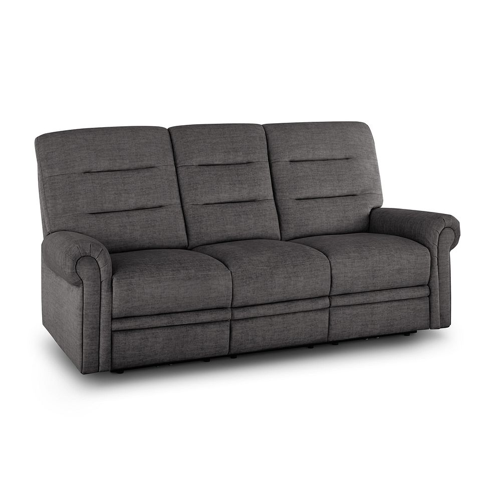 Eastbourne 3 Seater Sofa in Plush Charcoal Fabric 1
