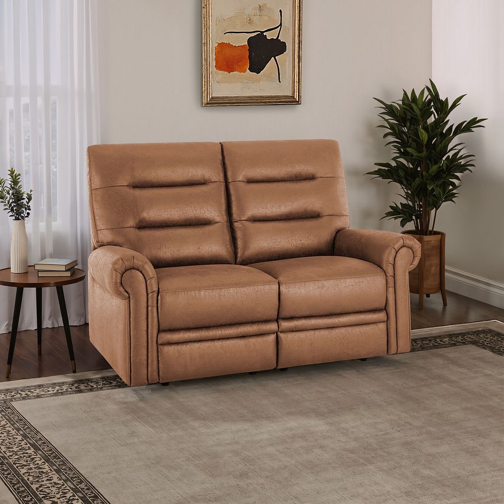 Eastbourne 2 Seater Sofa in Ranch Brown Fabric 1
