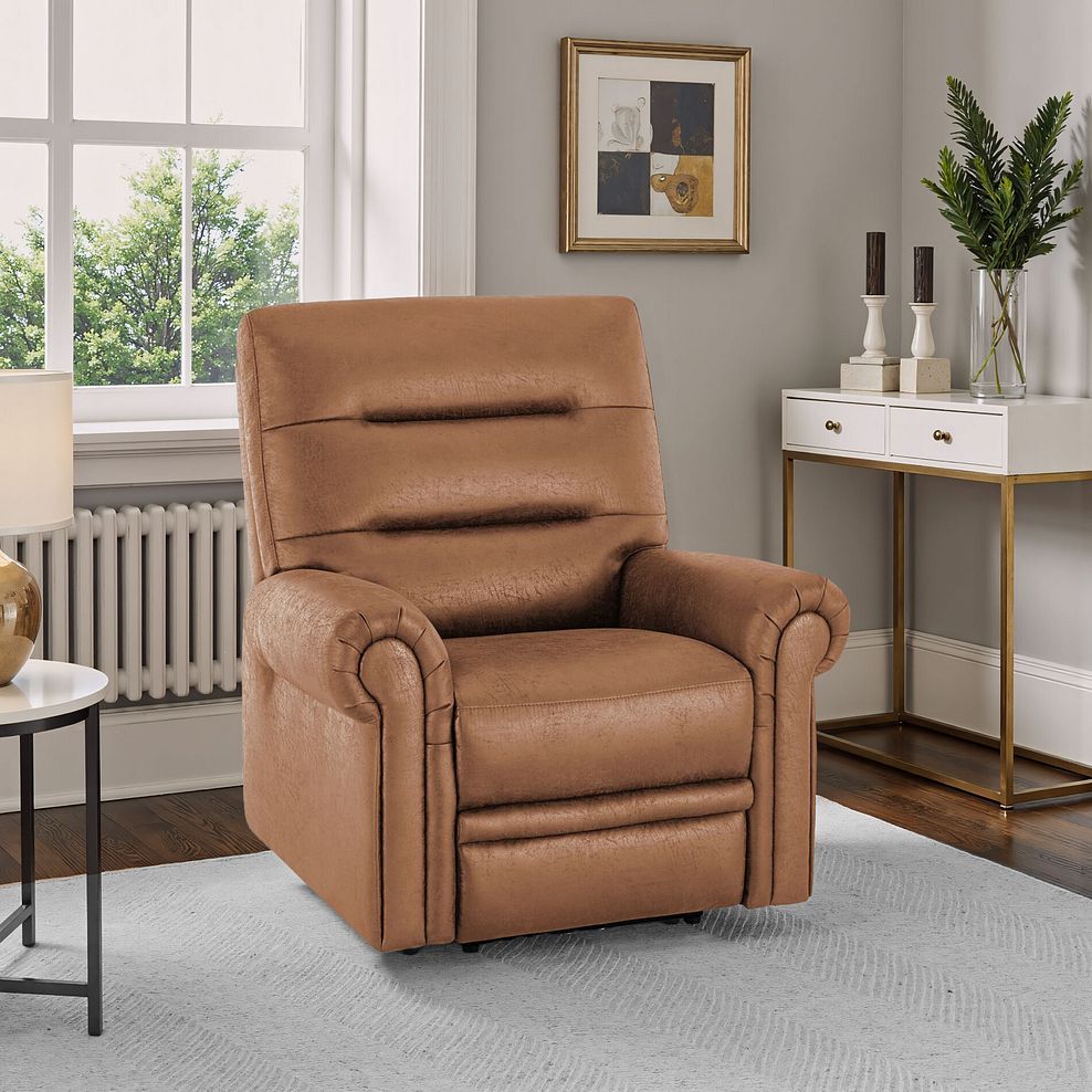 Eastbourne Armchair in Ranch Brown Fabric 1