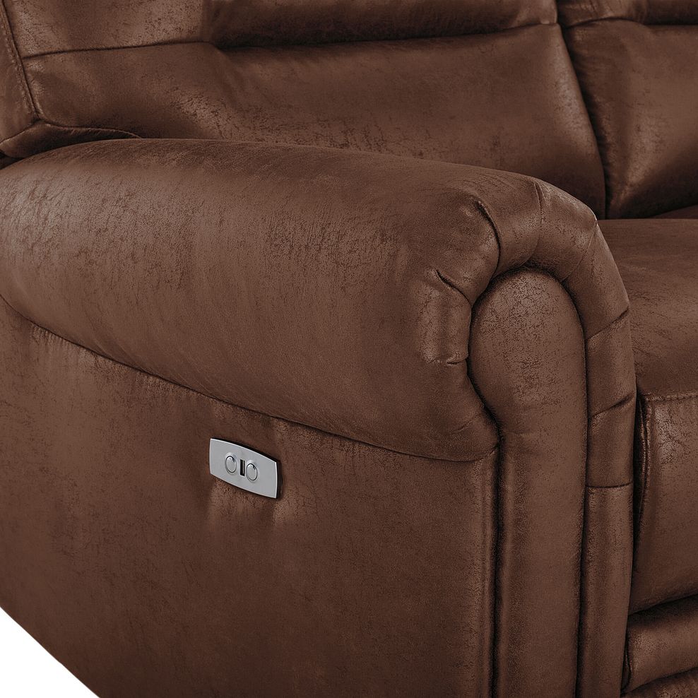 Eastbourne Recliner 2 Seater with USB - Ranch Dark Brown Fabric 15