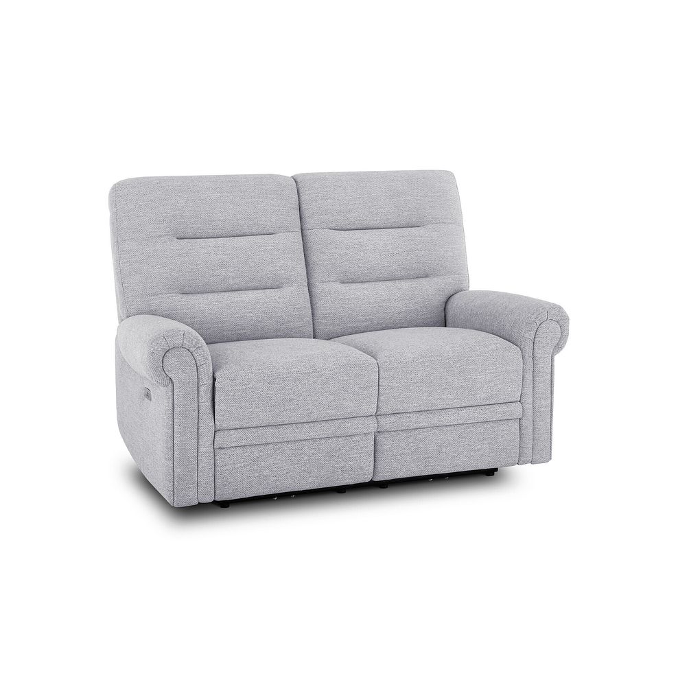 Eastbourne Recliner 2 Seater with USB in Keswick Dove Fabric 1
