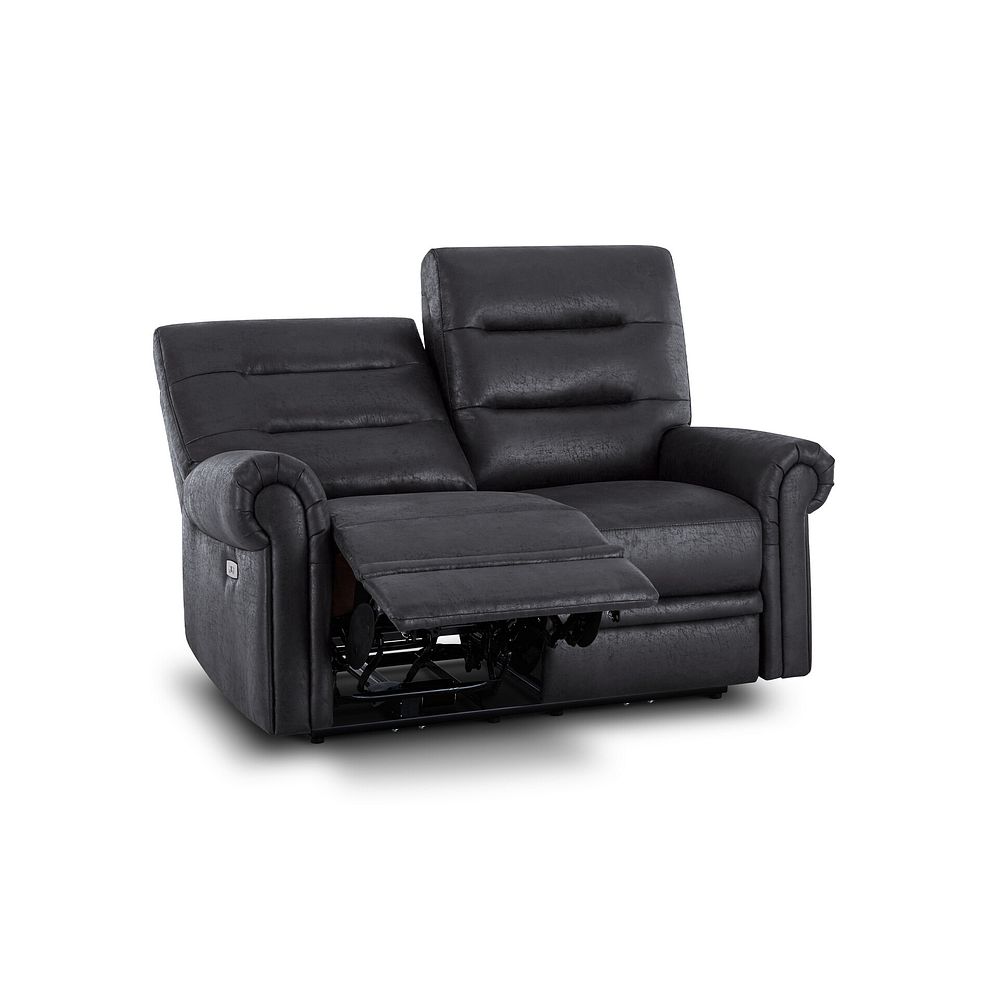 Eastbourne Recliner 2 Seater with USB in Miller Grey Fabric 4