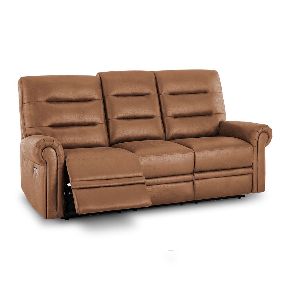 Eastbourne Recliner 3 Seater with USB - Ranch Brown Fabric 3