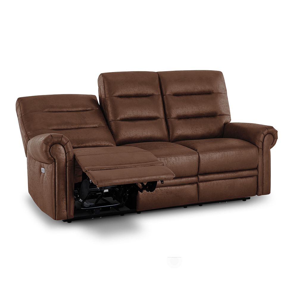 Eastbourne Recliner 3 Seater with USB - Ranch Dark Brown Fabric 7