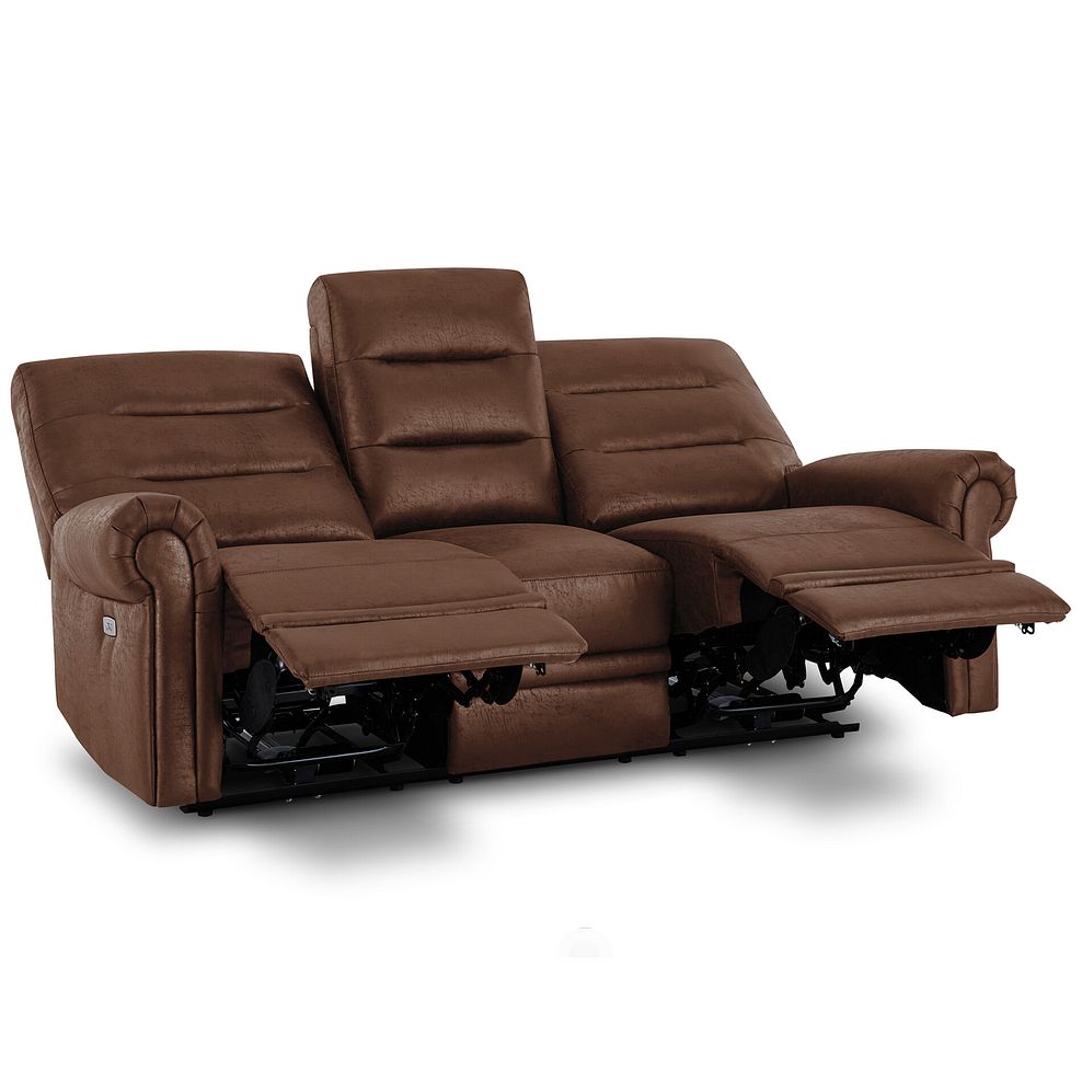 Eastbourne Recliner 3 Seater with USB - Ranch Dark Brown Fabric 8