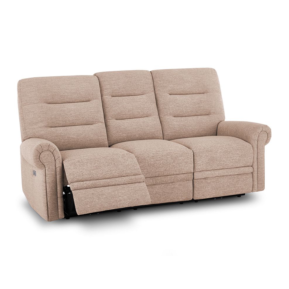 Eastbourne Recliner 3 Seater with USB in Jetta Beige Fabric 6