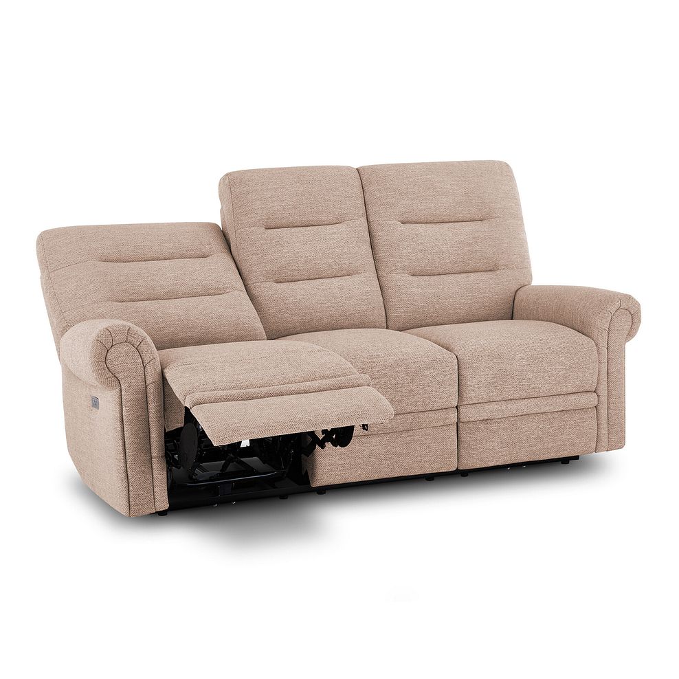Eastbourne Recliner 3 Seater with USB in Jetta Beige Fabric 7