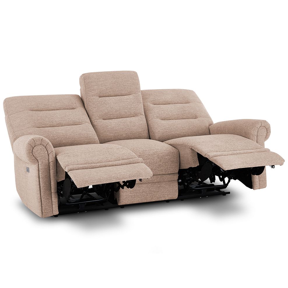 Eastbourne Recliner 3 Seater with USB in Jetta Beige Fabric 8