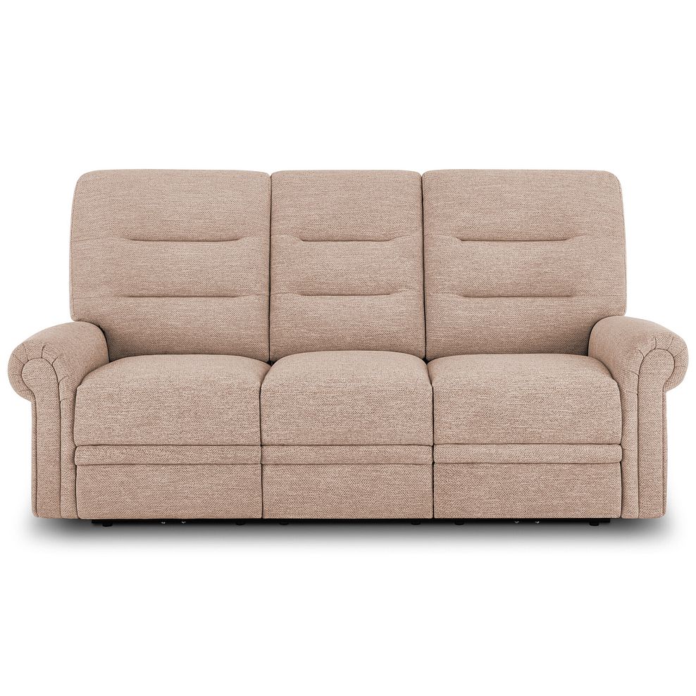 Eastbourne Recliner 3 Seater with USB in Jetta Beige Fabric Thumbnail 5