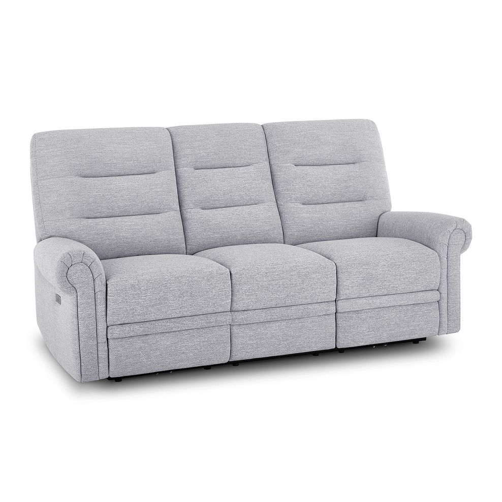 Eastbourne Recliner 3 Seater with USB in Keswick Dove Fabric 1
