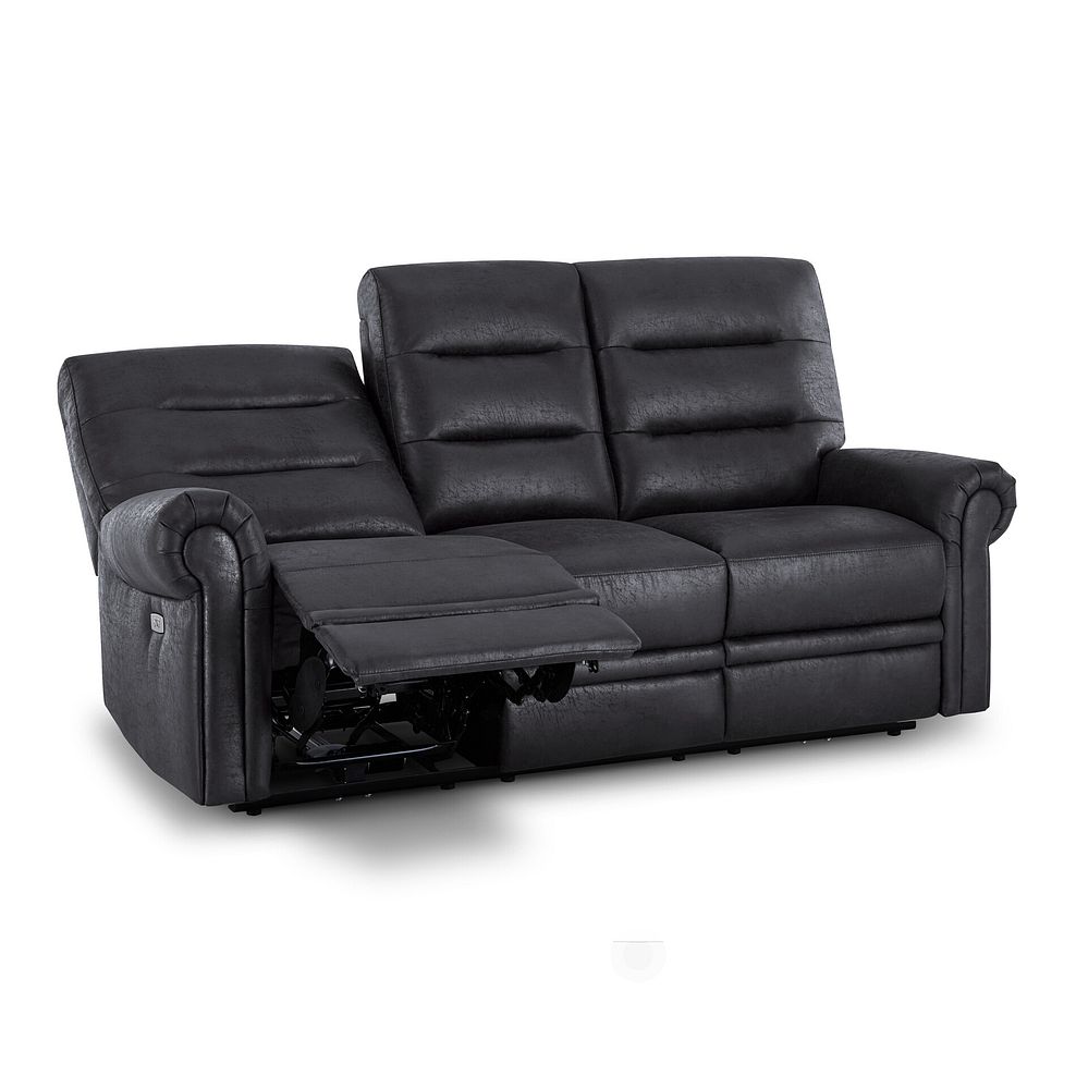 Eastbourne Recliner 3 Seater with USB in Miller Grey Fabric 4