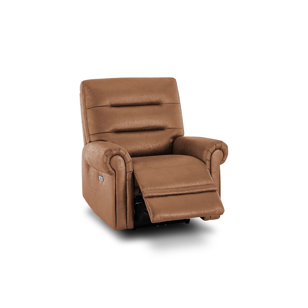 Eastbourne Recliner Armchair with USB - Ranch Brown Fabric 3