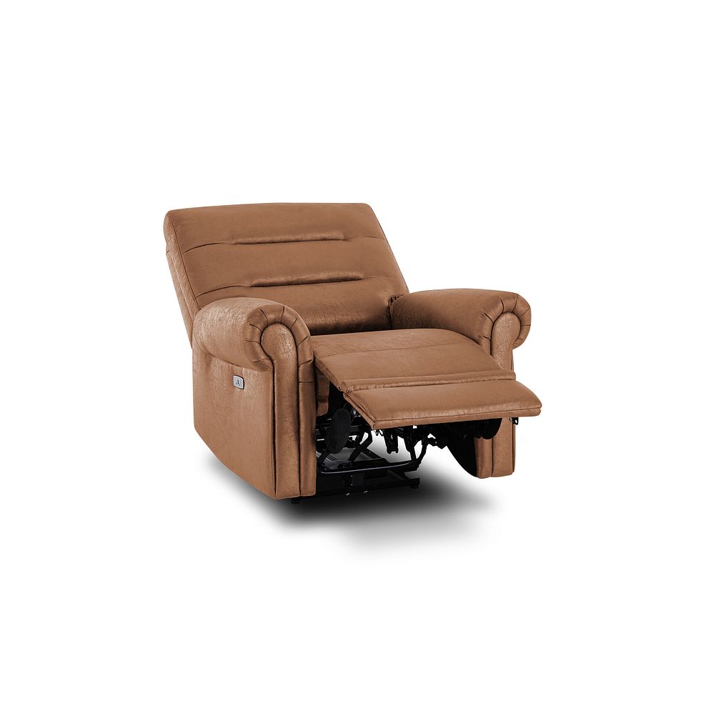 Eastbourne Recliner Armchair with USB - Ranch Brown Fabric 4