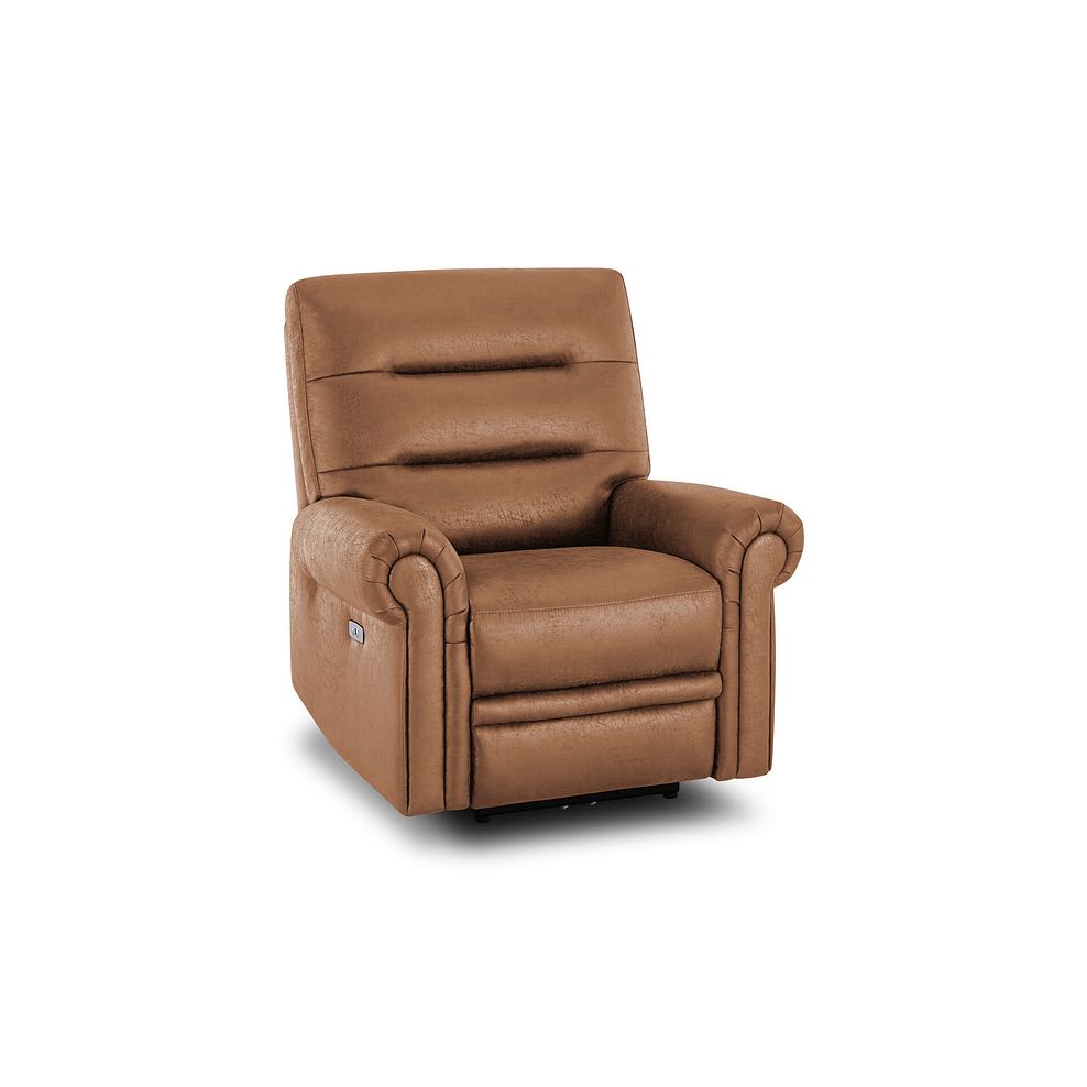 Eastbourne Recliner Armchair with USB - Ranch Brown Fabric 1