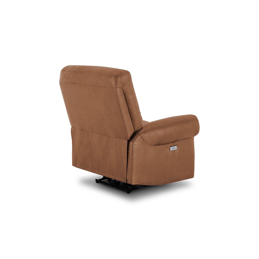 Eastbourne Recliner Armchair with USB - Ranch Brown Fabric 5